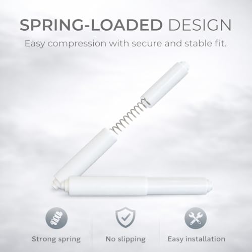 Toilet Paper Holder Spring Rod | Toilet Paper Roller Replacement | Standard & 7 Inch Size Toilet Paper Holder Replacement Rod (1, White) - color: White