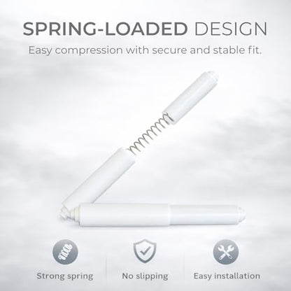 Toilet Paper Holder Spring Rod | Toilet Paper Roller Replacement | Standard & 7 Inch Size Toilet Paper Holder Replacement Rod (1, White) - color: White