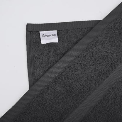 Cozy & Absorbent Washcloths Set of 4 (12" x 12") Hotel Quality, Versatile as, Face Towels, 100% Cotton Washcloths, Soft Wash ClothsBathroom Wash Cloths -%100 Cotton - Anthracite - color: Anthracite