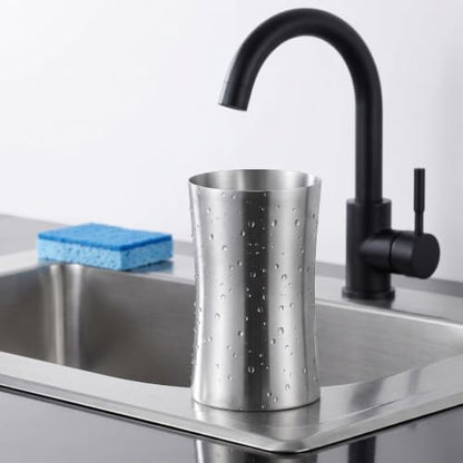 Multi-Functional Toothbrush Cup with Smooth Edge Food Grade Stainless Steel Mouthwash Holder for Bathroom Essentials Travel Tumbler for Rinsing and Organizing