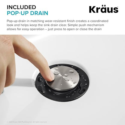 KRAUS Indy Bathroom Faucet for Vessel Sink in Spot-Free Brushed Nickel/Matte Black with Single Handle, Pop Up Drain and Supply Lines, KVF-1410SFBNMB - color: Spot Free Brushed Nickel/Matte Black, style: Vessel