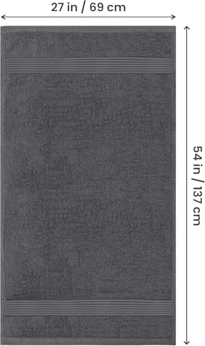 Utopia Towels 4 Pack Bath Towels Set, 27 by 54 Inches, 100% Ring Spun Cotton, Quick Dry, Highly Absorbent, Soft Feel Towels, Perfect for Daily Use, Grey | Soft Luxurious Ring Spun Cotton Bath Towels - Lightweight, Highly Absorbent, Quick-Drying, Ideal for