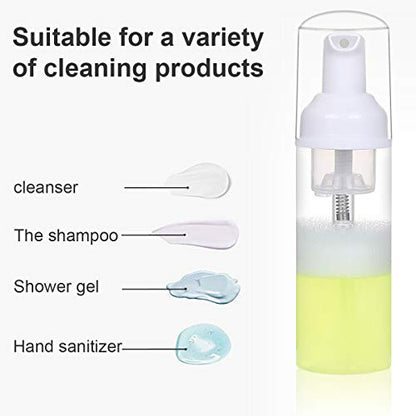 ROMROC 24PCS Travel Foam Pump Bottle Dispenser 2oz/60ml Lash Shampoo Bottle | Refillable Plastic Empty Foaming Soap Bottle for Lash Shampoo Hand Soap Shampoo Lash Cleanser Packaging Liquid Cleaning ﻿