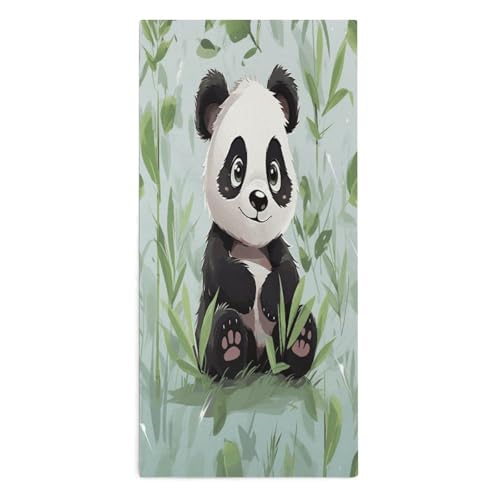 Panda Bamboo Luxury Microfiber Towel 28"x13" - Super Absorbent Quick Drying Bath Towel, Multi-Use Comfy Soft Beach Towels for Bathroom Hotel Swim Travel Camping Towels