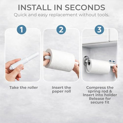 Toilet Paper Holder Spring Rod | Toilet Paper Roller Replacement | Standard & 7 Inch Size Toilet Paper Holder Replacement Rod (1, White) - color: White