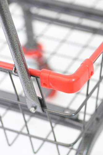 Heavy Duty Laundry and Grocery 1.8 Bushel Cart with U-Handle, 5" Wheel (Red) - color: Red