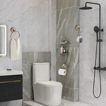 Antique Towel Ring Clothes Hook Tissue Holder Three Piece Set, Bathroom Kitchen Antique Three Piece Set, Wall Mounted Bathroom and Kitchen Supplies YIGUANXIN - color: Antique, size: Three-Piece Set
