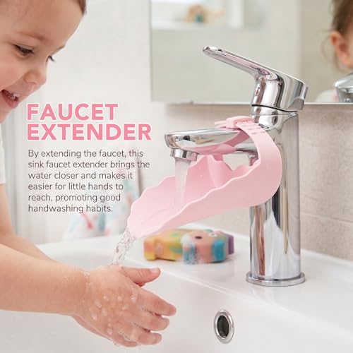 Faucet Extender for Kitchen Sink and Bathtub, Universal PP Kids Hand Wash Faucet Extension Easy Install Toddler Bathroom Accessory (Pink) - color: Pink