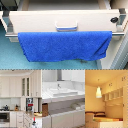 2 Pieces Towel Bar, Stainless Steel Towel Hanger Kitchen Cabinet Towel Rack, Over Door Towel Rack Bar Holders(Color:S,2pcs)