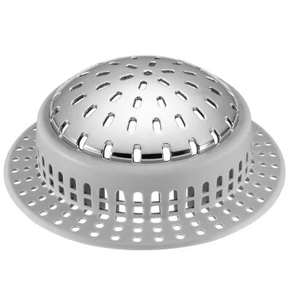 Aluvor Bathtub Drain Hair Catcher Shower Drain Cover Sink Drain Protector | Bathroom Sink & Bathtub Drain Strainer for Pop-Up & Regular Drains, grey - size: Large-Grey