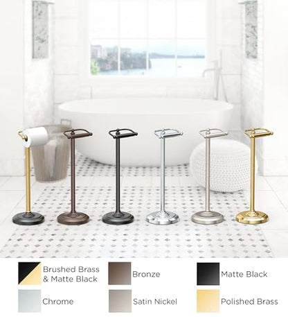 Gatco 1436SN Pedestal Toilet Paper Holder, Satin Nickel - color: Satin Nickel