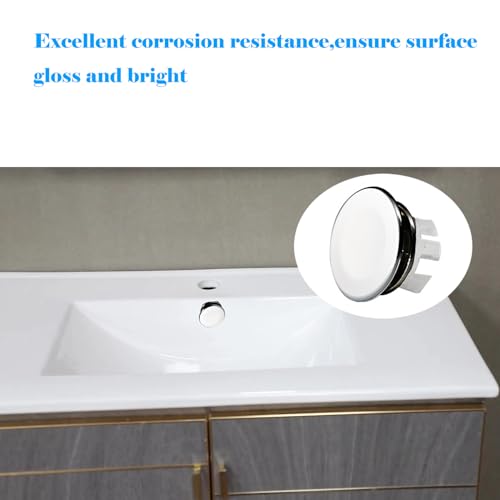 4 Pack Bathroom Basin Sink Round Tidy Trim Chrome Round Overflow Cover Rings Hole Replacement Ceramic Pots for Home,Sink,Bathroom,Kitchen - color: Double Layer
