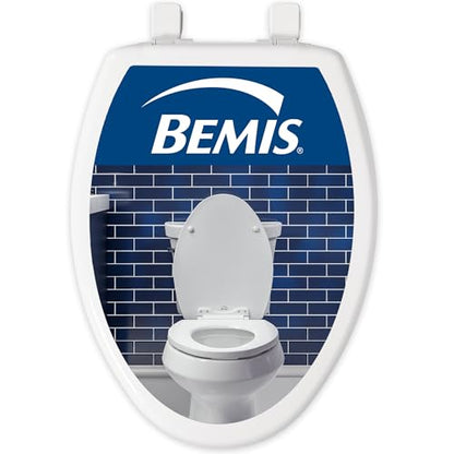 Bemis Slow Close Elongated Toilet Seat, Easy Clean Hinges, White | Soft close lid never slams, quick-release hinges for deep cleaning, durable plastic, fits all elongated toilets, 7300SLEC - size: Elongated, style: Slow Close