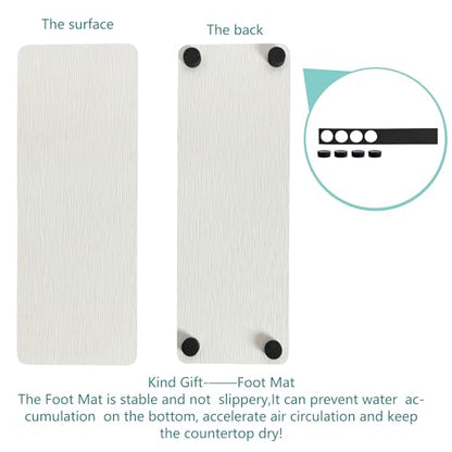 NiuYichee 2-PCS Diatomite Soap Tray, Quick-Drying Water Absorbent Stone, Bathroom Sink Soap Holder, White, 8.66 x 3.15 Inches