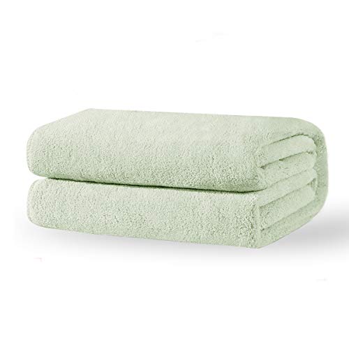 Xinrjojo Single Quick-Dry Microfiber Bath Towel Super Soft Plush Highly Absorbent Travel Towels-Seafoam Green - color: Seafoam Green