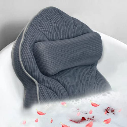 Extra Thick Large Bath Pillow with Neck,Back,Head Support for Bathtub | Soft 3D Mesh Fabric＆Quick Dry, Fits All Tubs, Bath Soaking Accessories, Spa Gifts, Gray(19''x15'') - size: Gray(19''x15'')