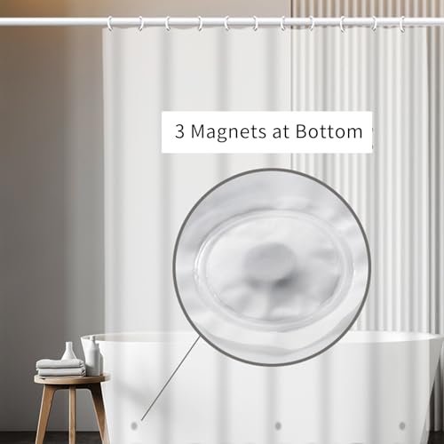 lastic Shower Liner Waterproof, Premium PEVA Shower Curtain Liner, Waterproof Cute Lightweight Standard Size Shower Curtains for Bathroom