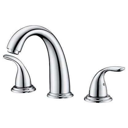 SUMERAIN 2 Handle Widespread Roman Tub Faucet, Chrome Finish | with Valve, Brass, High Flow, 3 Holes, Classic Style - color: Chrome, size: 4-29/32" spout reach