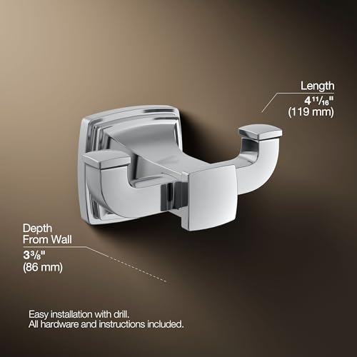 Kohler 27411-CP Riff® Double Robe Hook, Polished Chrome - color: Polished Chrome, style: Robe Hook