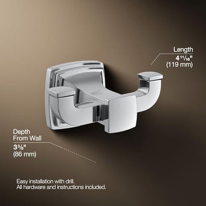 Kohler 27411-CP Riff® Double Robe Hook, Polished Chrome - color: Polished Chrome, style: Robe Hook
