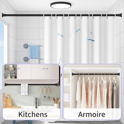 Shower Curtain Rod Spring Tension:2Pack Black Shower Rods for Bathroom 33 to 72 Inch,1 Inch Modern Heavy Duty Adjustable Tension Shower Curtain Rod No Drilling No-Slip Easy Install,Matte Black - color: Black, size: 【33''-72''】2 Pack