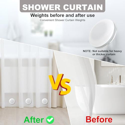 12 PCS Shower Curtain Weights Magnetic Curtain Magnets | Heavy Duty Shower Curtain Weights Help Keep Curtain Liners in Place, Also Suitable for Drapery, Flags and Tablecloths