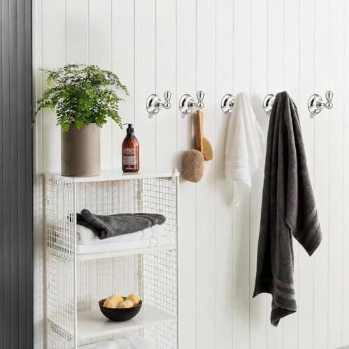 4 Pack 2-3/4inch Polished Nickel Robe Hooks | Solid Zinc Alloy | Wall Mounted | Coat Hooks | Hooks Wall Mounted Robe Hooks | For organization in bathrooms entrances. - color: Polished Nickel