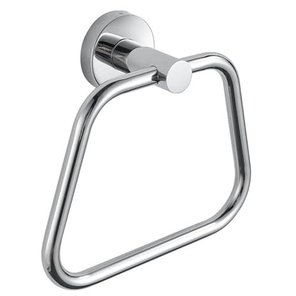 Bath Towel Ring, Bathroom Hardware Towel Holder, Chrome Towel Ring for Bathroom, Modern Trapezoid Wall Mounted Towel Hanger, 304 Stainless Steel (Chrome) - color: Chrome