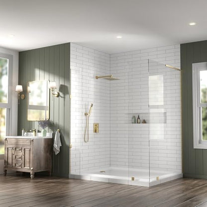 Lava Odoro Modern 2-Setting Square Shower Faucet Set with Shower Head and Handheld Sprayer Gold, Rainfall Shower System with Hand Shower, Shower Valve Trim Kit, Champagne Gold, SF103-CB - color: Champagne Gold, style: Without Tub Spout