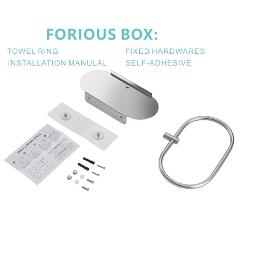 Towel Ring with Shelf Steel Self, Stainless Steel Bath Towel Rings, Self Adhesive Hand Towel Ring for Bathroom, Wall Mounted Towel Hanger for Bathroom Kitchen (Chrome) - color: Chrome