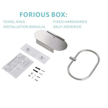 Towel Ring with Shelf Steel Self, Stainless Steel Bath Towel Rings, Self Adhesive Hand Towel Ring for Bathroom, Wall Mounted Towel Hanger for Bathroom Kitchen (Chrome) - color: Chrome
