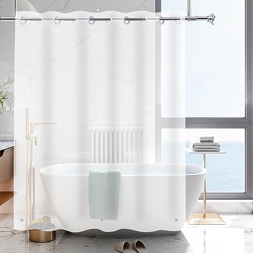No Hook Needed Extra Long 72x96 Frosted Shower Curtain Liner, PEVA | Frosted Hookless PEVA Plastic Vinyl Waterproof Heavy Duty Bathroom Curtain Liner 72x96 Inches with bottom Magents - color: Frosted, size: 72"W x 96"L (Pack of 1)