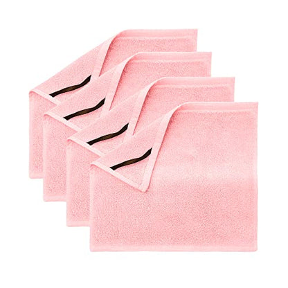 Crafty Cloth Ultra-Soft Viscose Bamboo Washcloth Set (4 Pack) | Reusable Gentle Cleansing Towels | 12×12 Fast-Dry Machine Washable | Luxurious Skin-Friendly Comfort | Pink - color: Pink, size: Plain 4-Piece Set