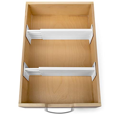 Dial Industries Adjustable Dresser Drawer Clothes Organizer Dividers, Set of 2, 4.5" Deep | Slides apart to fit drawers of any length, Separates socks, underwear and small items, Great for bedroom or bathroom drawers - size: 4.5 in Deep, (Set of 2)