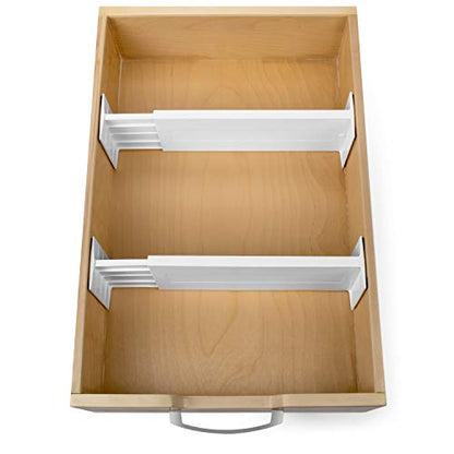 Dial Industries Adjustable Dresser Drawer Clothes Organizer Dividers, Set of 2, 4.5" Deep | Slides apart to fit drawers of any length, Separates socks, underwear and small items, Great for bedroom or bathroom drawers - size: 4.5 in Deep, (Set of 2)