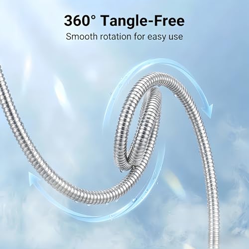 Shower Hose, 59 Inch Extra Long Flexible Stainless Steel Handheld Showerhead Hose Extension with Brass Insert and Nut, Anti-Kink Shower Head Hose Replacement (Chrome, 59 Inch) - color: Chrome