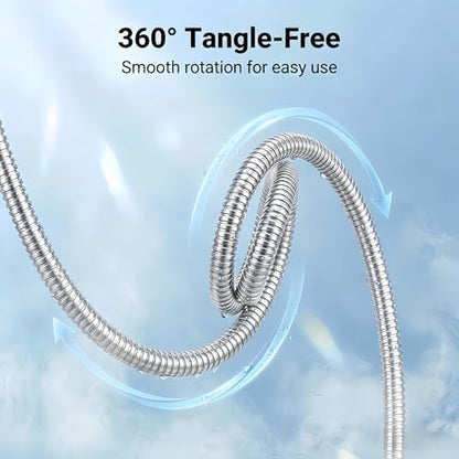 Shower Hose, 59 Inch Extra Long Flexible Stainless Steel Handheld Showerhead Hose Extension with Brass Insert and Nut, Anti-Kink Shower Head Hose Replacement (Chrome, 59 Inch) - color: Chrome