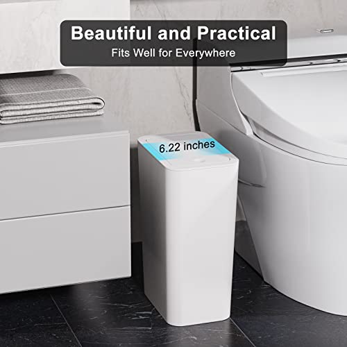 N. NETDOT 3 Pack 2.6 Gallon / 10L Bathroom Trash Can with Lid,Kitchen Garbage Can Small Trash Bin Waste Basket for Bathroom,Kitchen,Bedroom,Living Room,Office - Off White - color: Off White, size: 3 X 2.6 Gal
