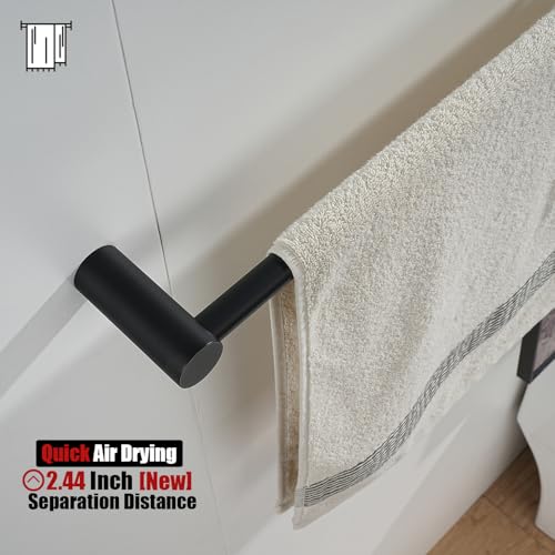 JQK Towel Bar Black, 14.5 Inch 304 Stainless Steel Thicken 0.8mm Towel Rack Bathroom Wall Mount, Useable Length 12 Inch, TB610L12-PB - color: Black, size: 14.5 Inch