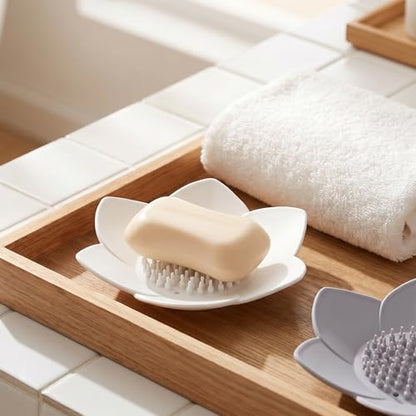 2 Pcs Shower Steamer Tray, Shower Steamer Holder with Self Draining | Silicone Showers Soap Tray Dish For Bathroom Counter, Kitchen Sink, Showers Bathtub Soap Holder