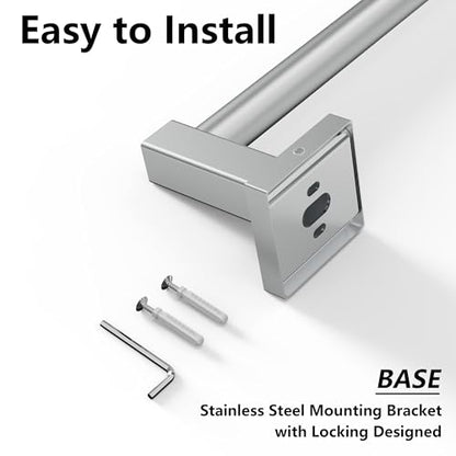 Towel Bar, Towel Racks for Bathroom Wall Mounted, Brushed Nickel | Adjustable 12.7 to 23.2 Inch Single Towel Rod, 304 Stainless Steel Towel Holder, Rustproof, Square Base, Heavy Duty, Modern - color: Brushed Nickel, size: Wall-Mounted