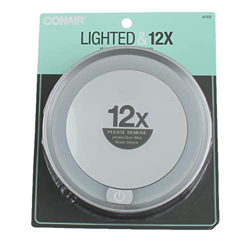 Conair Dome Lighted Mirror, 12x Magnification