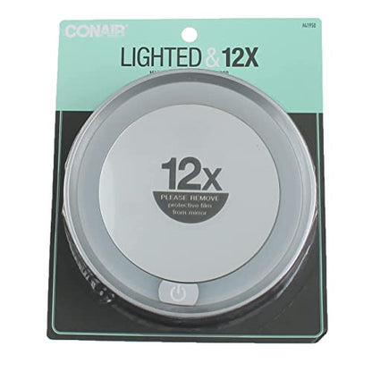 Conair Dome Lighted Mirror, 12x Magnification