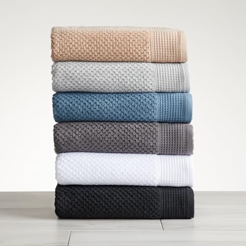 Belle Collection 100% Cotton Waffle Textured 6 Piece Towel Set | Super Soft Quick Dry Bath & Hand Towels, Washcloths | Beige - color: Beige, size: 6 Piece Set