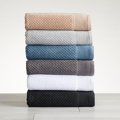 Belle Collection 100% Cotton Waffle Textured 6 Piece Towel Set | Super Soft Quick Dry Bath & Hand Towels, Washcloths | Beige - color: Beige, size: 6 Piece Set