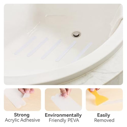 AGPTEK 36PCS Bathtub Non Slip Stickers, Anti-Slip Shower Strips with Strong Adhesive for Bath Tub Shower Bathroom Edge of Swimming Pool Stairs Ladders Boats, Clear