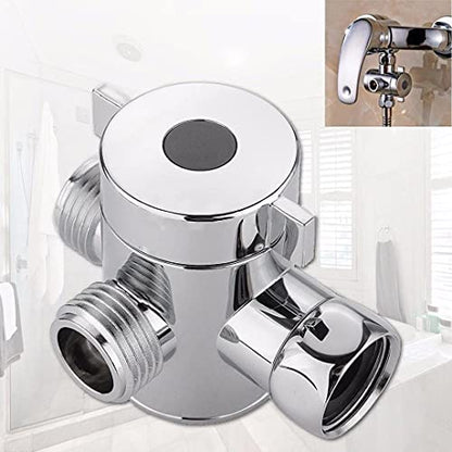 Shower Arm Holder for Handheld Shower Head, Adjustable Mount Bracket, G 1/2 3-Way Shower Arm Adapter with Swivel Ball,Universal Mount,Tee without socket(abs) - color: Tee without socket(ABS)