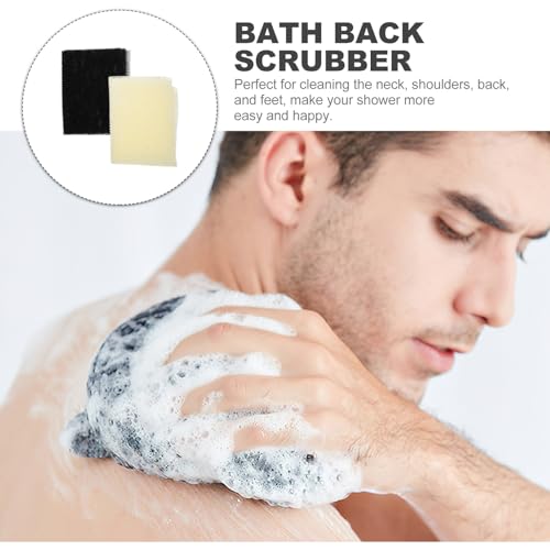 Luxshiny 2Pcs Exfoliating Body Scrubber Bath Washcloth Set, Long Back Scrubber for Men and Women, Practical Bathroom Skin Brush for Deep Cleaning and Dead Skin Removal