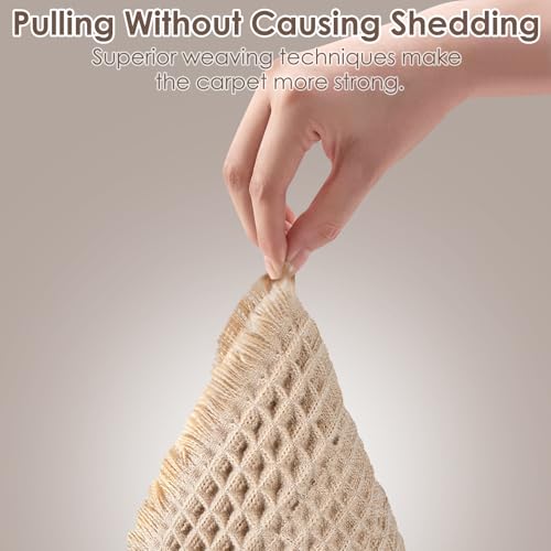 Waffle Bath Mat, Super Absorbent Waffle Bathroom Rug with Tassels, Non Slip Bath Mats for Bathroom Floor, Ultra Soft Boho Bath Mat, Quick Dry Shower Mat, Machine Washable, 18"×30", Khaki - size: 18"×30"