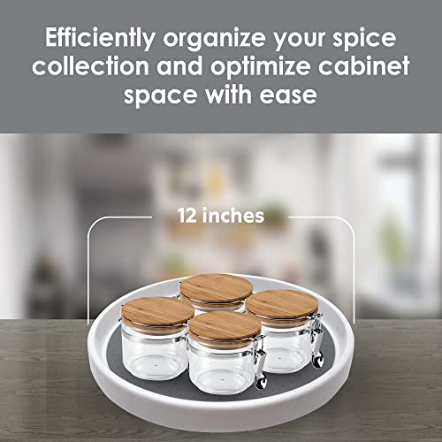 Gadgetime USA Lazy Susan Turntable 2 Pack, 12 inches Non-Skid Round Spinning Spice Organizer - Rotating Rack for Kitchen, Cabinet, Pantry, Fridge, Bathroom Vanity, Countertop